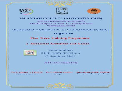 FIVE-DAY TRAINING PROGRAMME