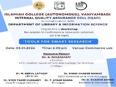 Workshop on  “Tools  for Smart Research”